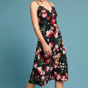 Anthropologie Foxiedox Floral Lace Trim Midi Dress